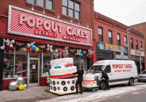 Giant popout jumpout cakes delivered in Detroit, Michigan