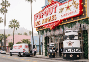 Giant popout jumpout cakes delivered in Los Angeles, California