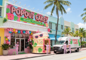 Giant popout jumpout cakes delivered in Miami, Florida