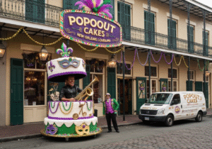 Giant popout jumpout cakes delivered in New Orleans, Louisiana