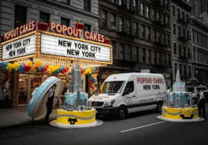 Giant popout jumpout cakes delivered in New York City