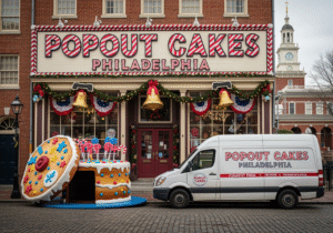 Giant popout jumpout cakes delivered in Philadelphia, Pennsylvania