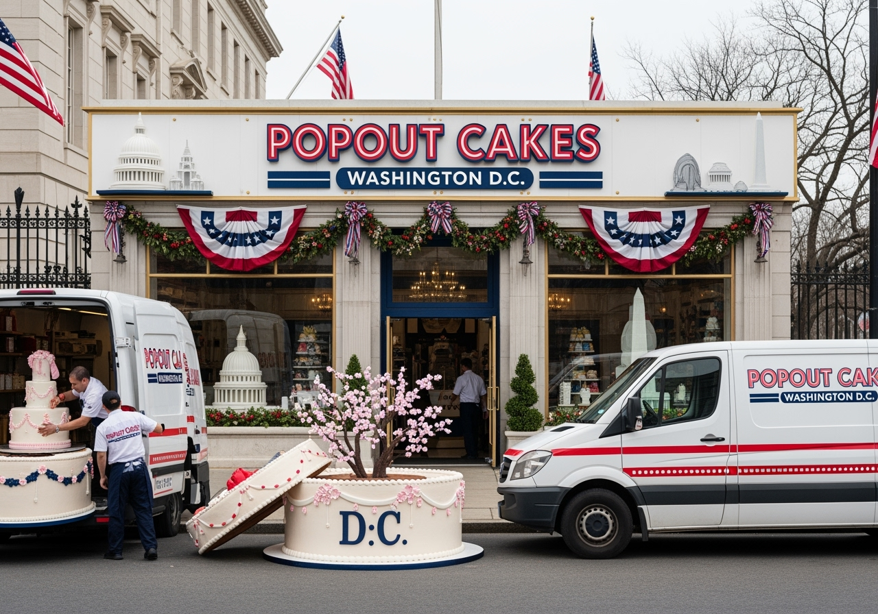 Giant popout jumpout cakes delivered in Maryland and Washington D.C.