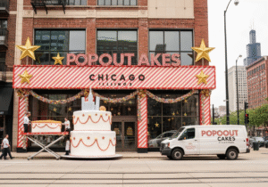 Giant popout jumpout cakes delivered in Chicago, Illinois