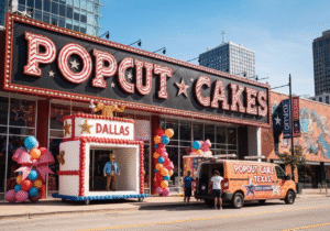 Giant popout jumpout cakes delivered in Dallas, Texas