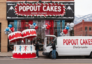 Giant popout jumpout cakes delivered in Denver, Colorado